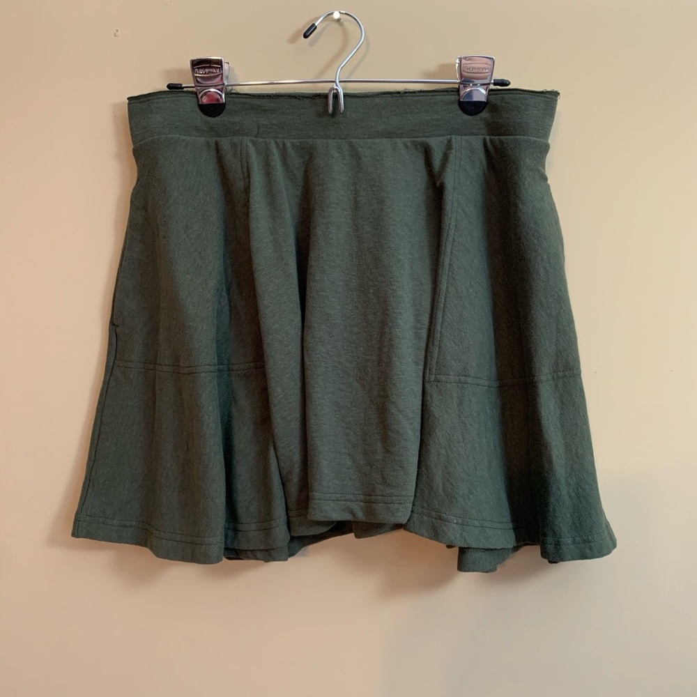 Free People Olive Green Jersey Knit Skirt Medium